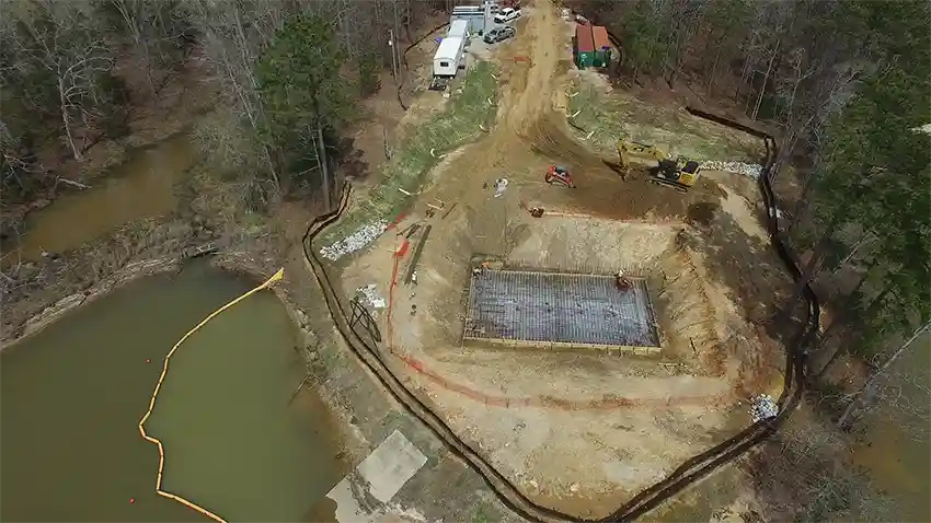 Before photo of Waterloo, SC Raw Water Intake