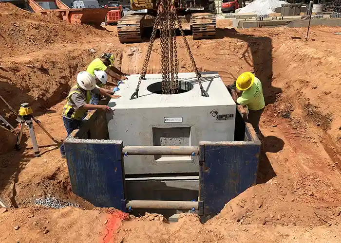 Setting electrical vault